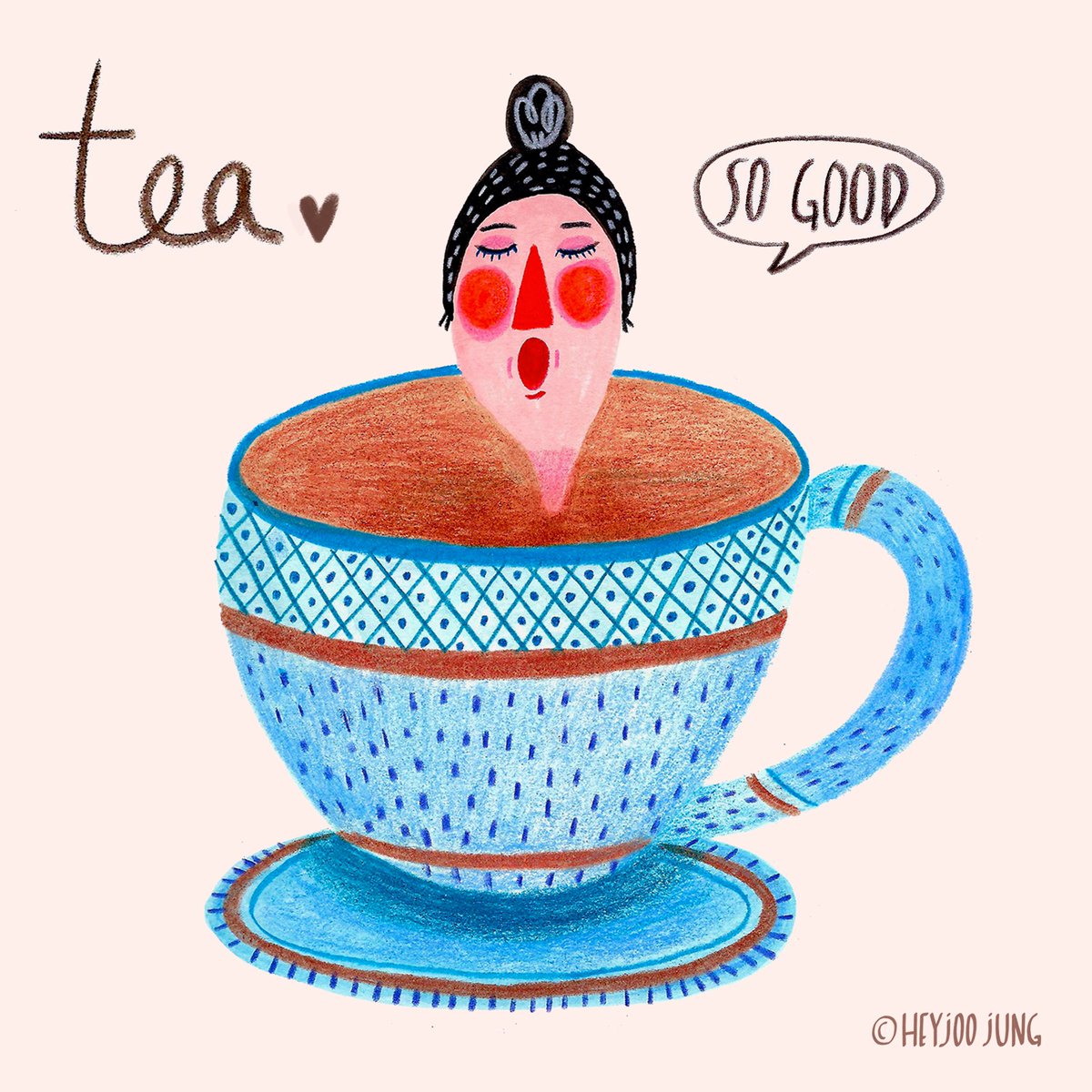 If you are a tea person, you know what I'm talking about! 😚☕️ #tea #cuppa #illustration
