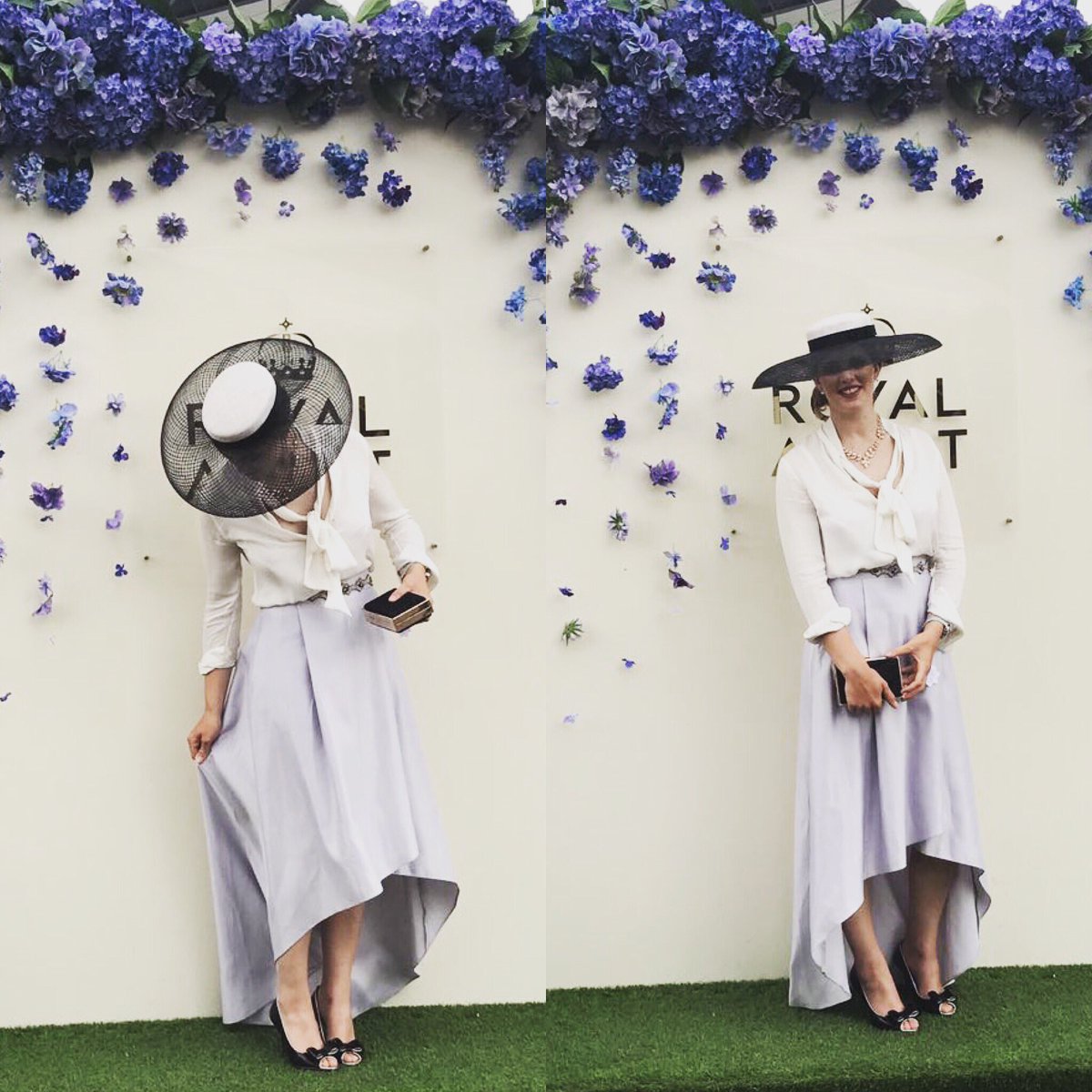 IN LOVE with this outfit for day three of #RoyalAscot2017 Hat by Katie O'farrell and the beautiful skirt from <a href="/folkster_com/">Folkster</a> #vintagevibes
