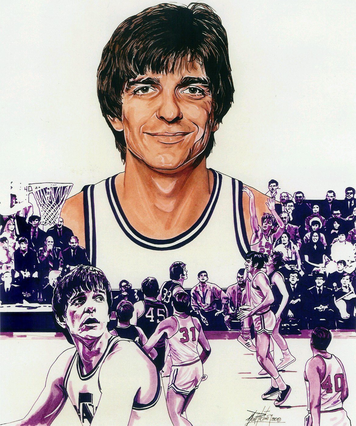 Happy birthday Pistol Pete Maravich.
My artwork of Pete.     