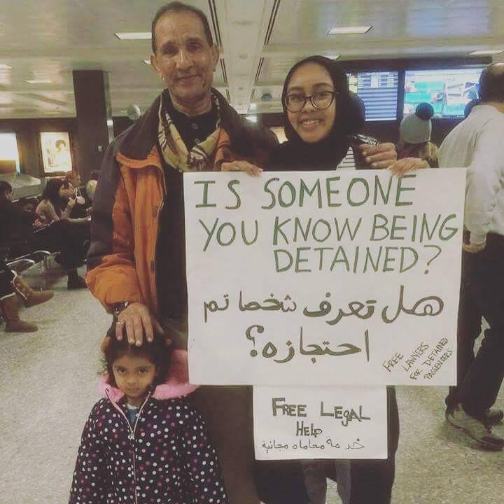 Here is Nabra Hassanen at Dulles extending a helping hand amid the travel ban chaos. RIP to this beautiful soul. May justice prevail.
