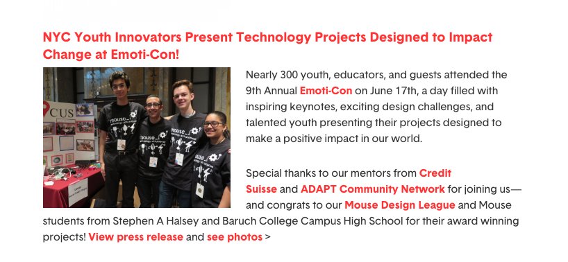 mouse_org's tweet photo. Youth Innovators presented their projects designed to impact change at #EmotiCon2017! Learn more in our newsletter: https://t.co/8mwiAWK8G6 https://t.co/2Iz3FWq1wp