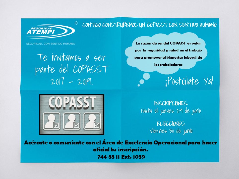 SeguridadAtempi's tweet image. #SeguridadconSentidoHumano #Copasst #ComitédeConvivencia

¡Atención Seguridad Atempi sede Bogotá!: SE EXTIENDE LA INVITACIÓN!