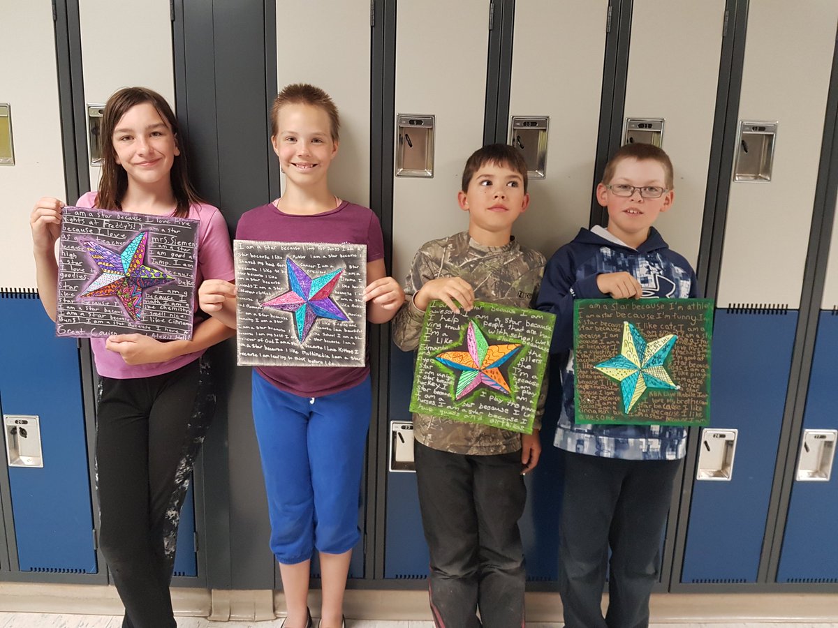MrsAndersTeach's tweet photo. #donSCH #Art Ss are #Stars!
@cassiestephens - our final project for the year. #3d #chalkpastel #metallicsharpie #selfaffirmations
#csd71 https://t.co/c6R2x12IE0