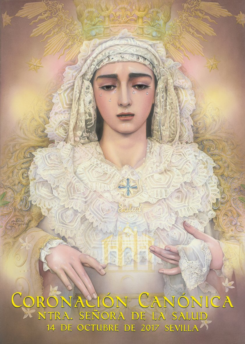 corazoncofrade's tweet photo. Cartel anunciador de la coronación de Ntra. Sra de la Salud de la hermandad de San Gonzalo Sevilla https://t.co/sIimDQnUx1
