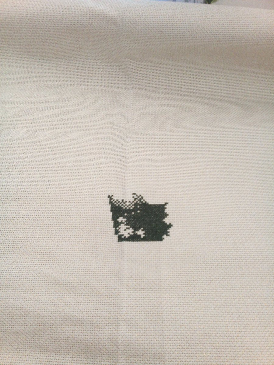 celtett's tweet photo. #ProjectXMas2017 #XMasAllAroundTheHouse #CrossStitch #WIP #Lavender&Lace: Santa of the Forest day 1 (tuesday) on DMC 14ct gold lurex https://t.co/fSXbxSfG21