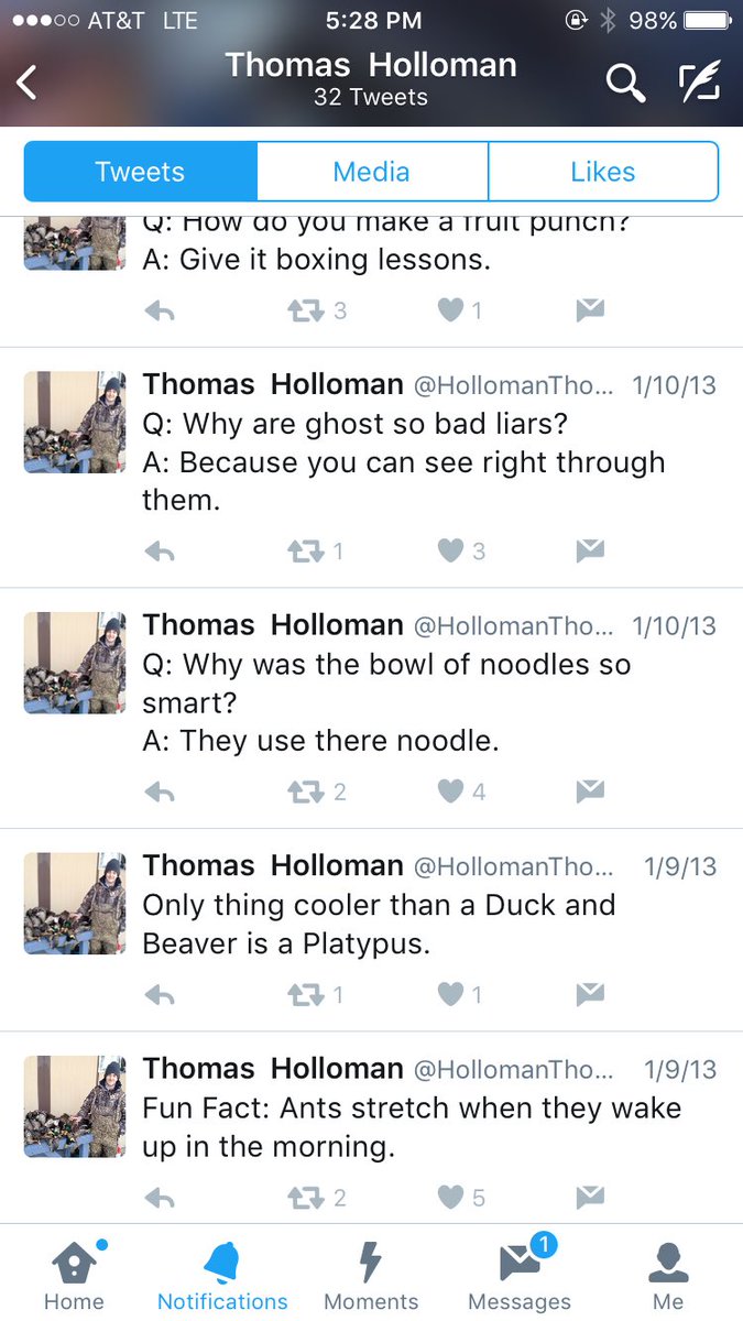 so my boyfriend does have a twitter and it's great
