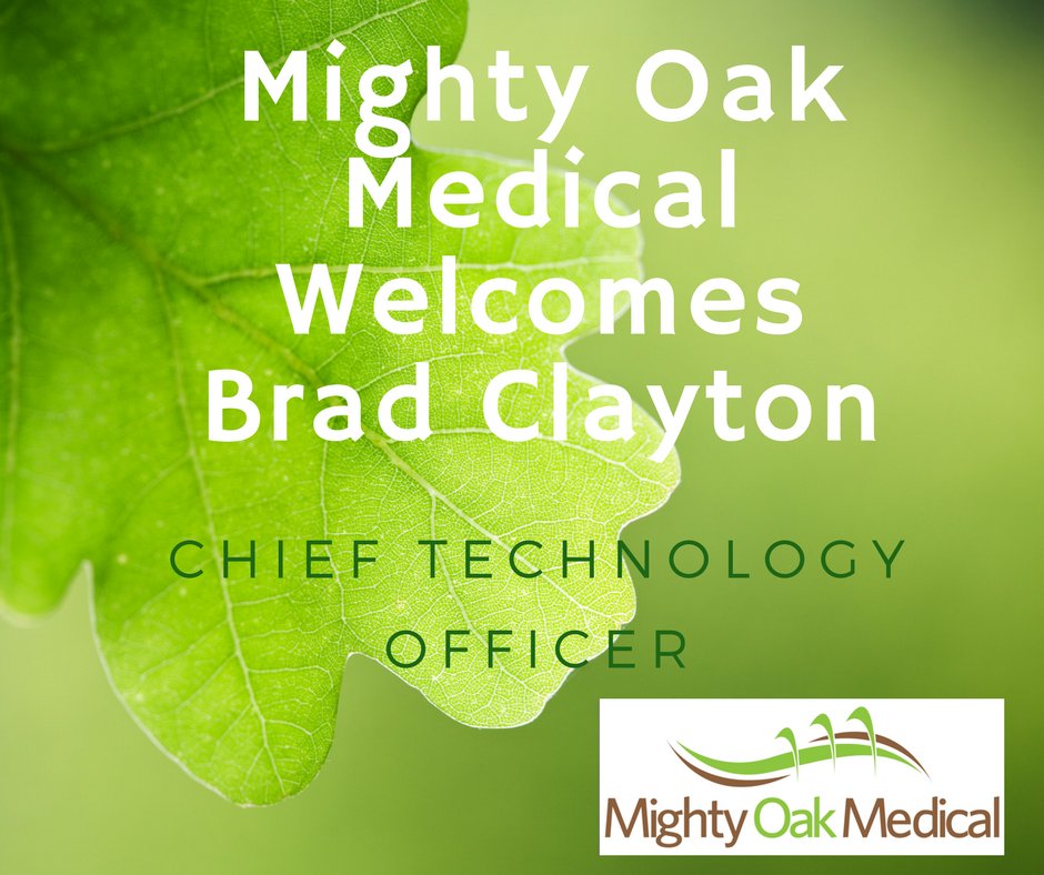 Mighty Oak Medical is proud to welcome Brad Clayton as Chief Technology Officer, with extensive knowledge regarding #navigation &amp; #robotics,