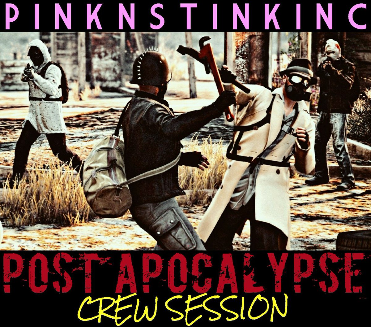 PinkNStinkINC's tweet photo. #POSTAPOCALYPSE CREW SESSION Saturday 10pm AEST

#gtav #gta5 #gta #gtaonline #ps4 #psn #rockstargames #gtameet #gtacrew https://t.co/MJFSCa60w1