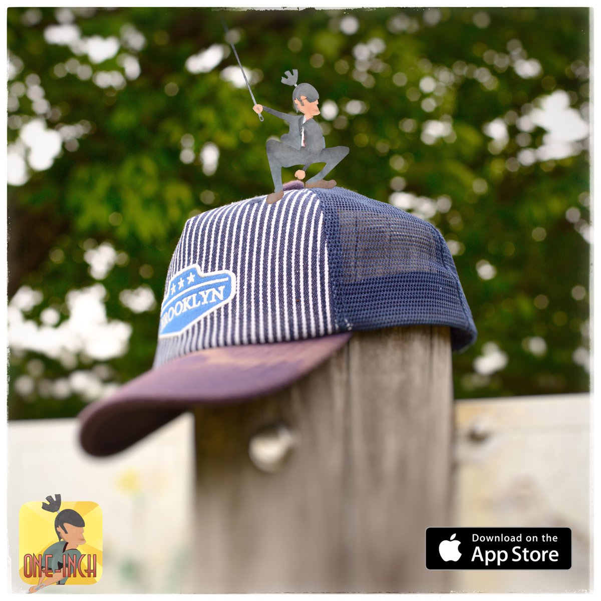 OneInchApp's tweet photo. One-Inch Samurai is on the forgotten Brooklyn cap⛑#WhereIsOneInch? Try the award-winning story app! Download App: https://t.co/B9cc4eaEW7 https://t.co/Pvm6xgvk9h