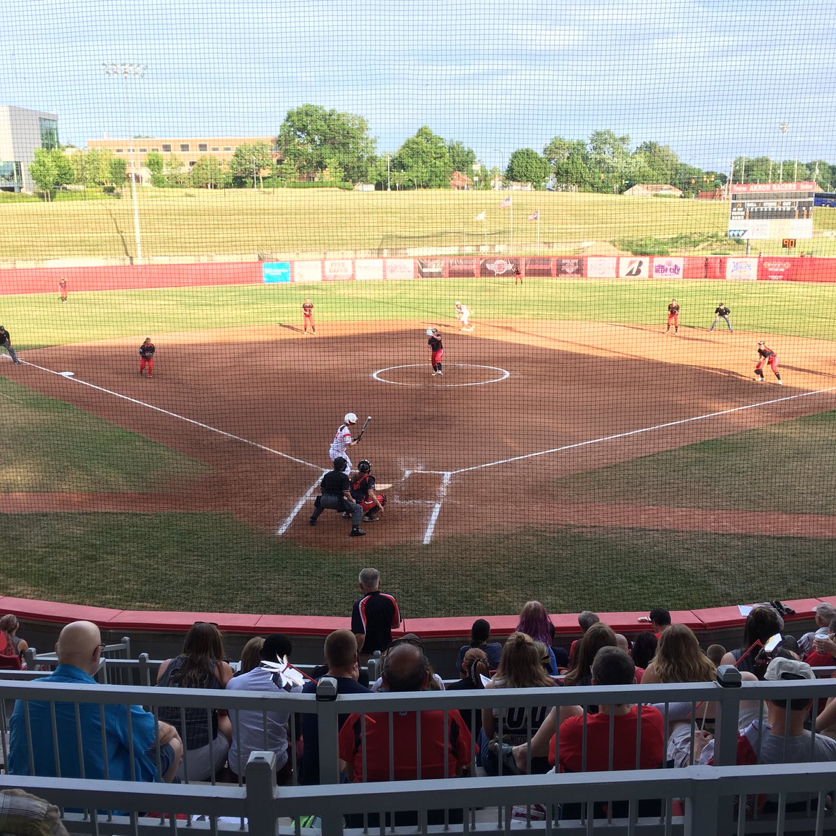 At an #akronracers #softball  #firestonepark Nice day for a ball game! Batter up! #summitpeeks Go Akron!!