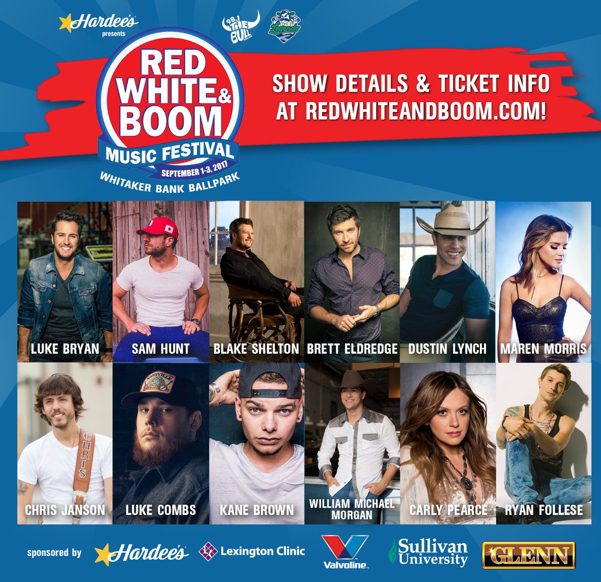 981THEBULL's tweet photo. In case you haven't heard... Red, White &amp; Boom is going to be AMAZING this year! #RWB2017 https://t.co/lbaKXvtBe2