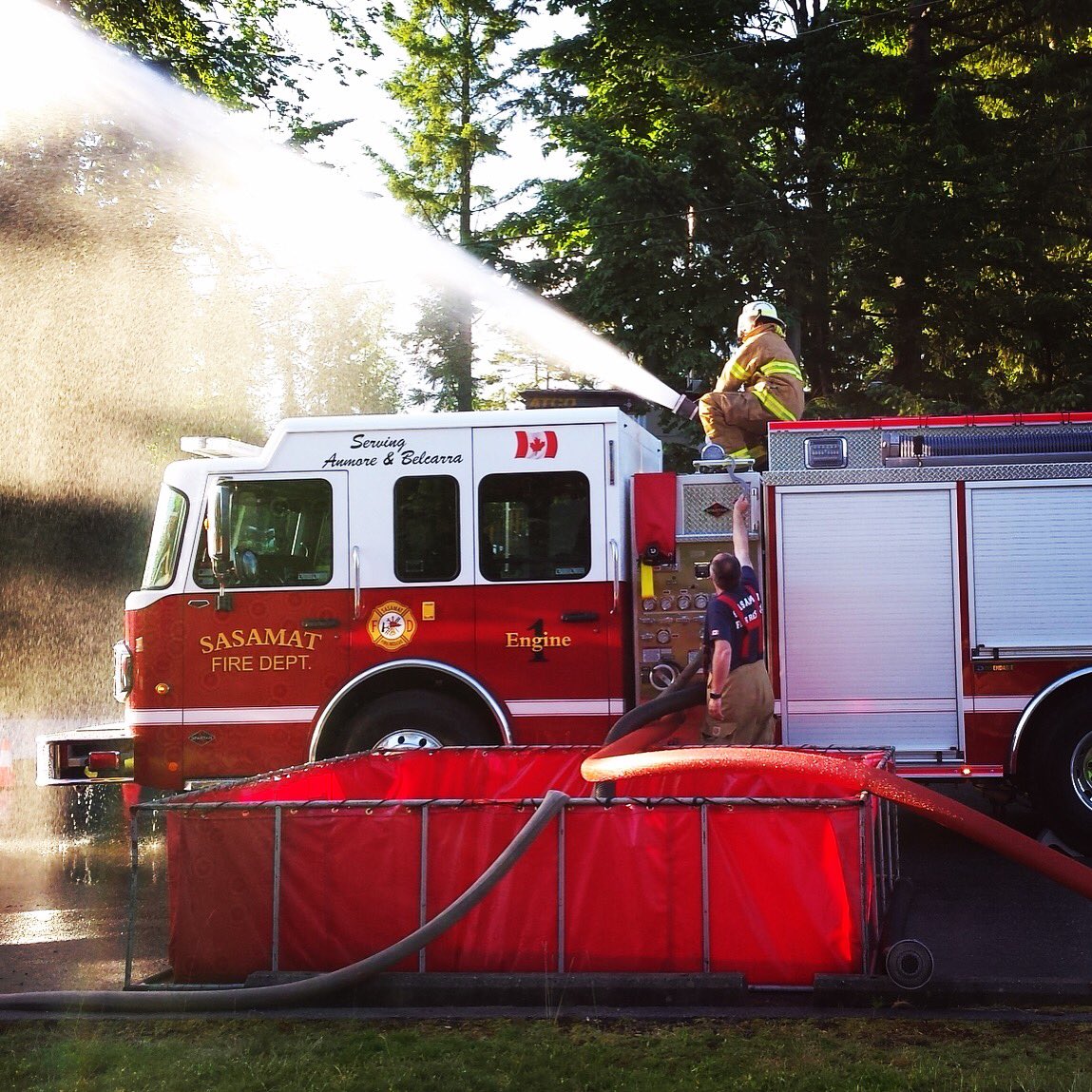 fire truck that shoots water