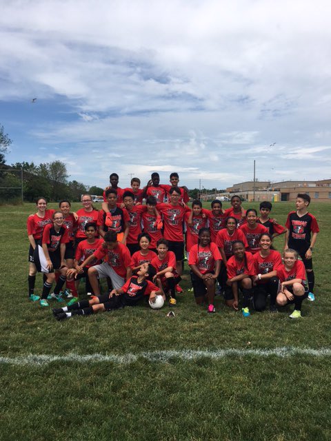 MsPCassano's tweet photo. The rain cleared up just in time for our staff vs. student soccer game today. We WIN again! Thanks to all for participating. #tsmspride https://t.co/RijpBDCz4Z