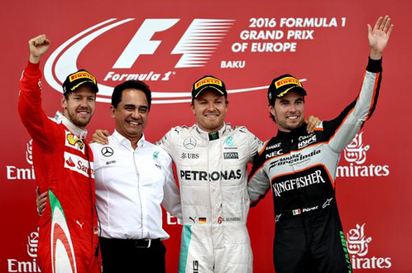 Telcel_Racing's tweet photo. #DatoTelcel Éste será el 2º GP #F1 en Bakú. En 2016 fue #GPEuropa y ahora #GPAzerbaiyán.
Podio 2016:
1⃣ Rosberg 🇩🇪
2⃣ Vettel 🇩🇪 
3⃣ Checo 🇲🇽 https://t.co/QAm59bENbW