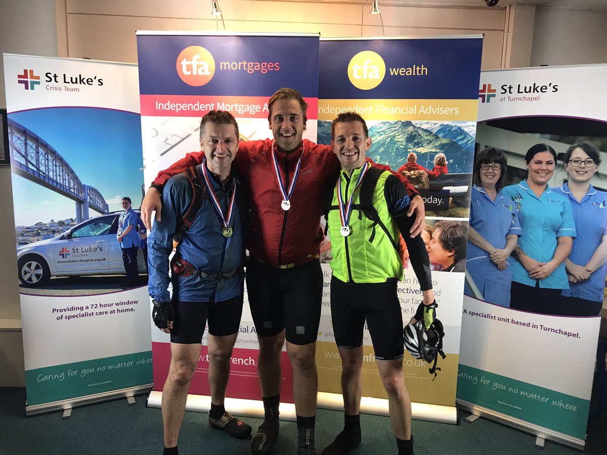 Moonlit riders completed <a href="/MoonlitCycle/">TFA Moonlit Cycle</a> by @TomFrenchAssocs in aid of <a href="/StLukesPlymouth/">St Luke's Hospice Plymouth</a>. Thanks guys