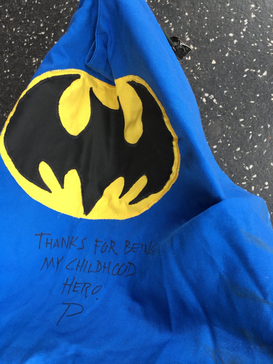 Today I left my childhood cape on Adam's star. Special thanks to <a href="/RalphGarman/">ralphgarman</a> for making sure he has one. #AdamWest #FarewellOldChum