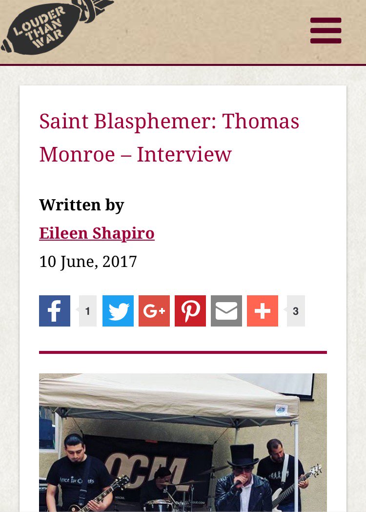 SaintBlasphemer's tweet photo. Thanks to Eileen and @louderthanwar
For the interview! #newmusic #newmusicalert #altrock #grunge #metal https://t.co/W4Saso3xfv https://t.co/lJwo6nXyFC