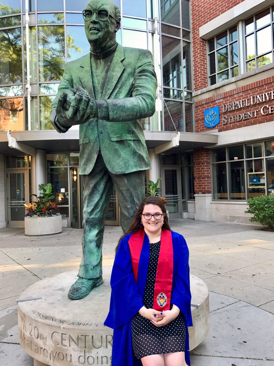 isarahdrew's tweet photo. and i went and DID IT TO EM!!!! #depaulgrad โค๏ธ๐ https://t.co/QRLk7CEO0Q