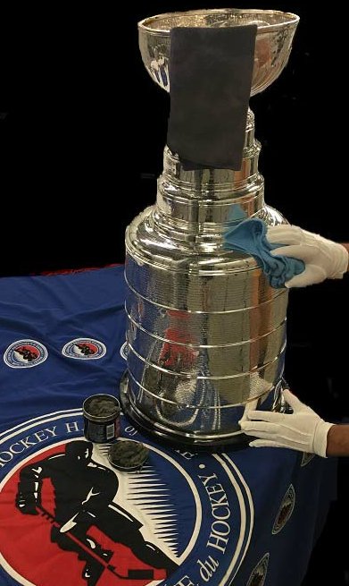 keeperofthecup's tweet photo. We have the #stanleycup and the Conn Smythe trophy cleaned and ready .....just in case. @NHL @HockeyHallFame https://t.co/iMGbuWeuXC