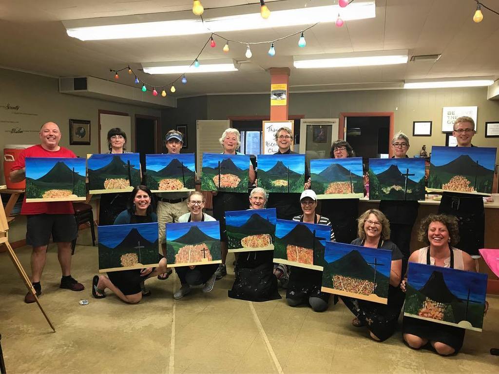 BlueJayCC's tweet photo. A big thank you to all the generous people who braved picking up a brush to create beautiful art in the name of a … https://t.co/lzGsEUQdnX https://t.co/PA05pWvdcA