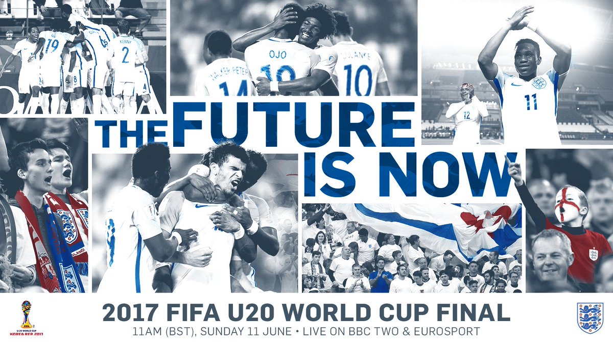 England's tweet photo. 🆚 Venezuela v #YoungLions
🏆 #U20WC Final
⏰ 11am (BST)
📍 Suwon, South Korea
📺 @BBCTwo &amp; @Eurosport_UK https://t.co/OaMegTAl9L