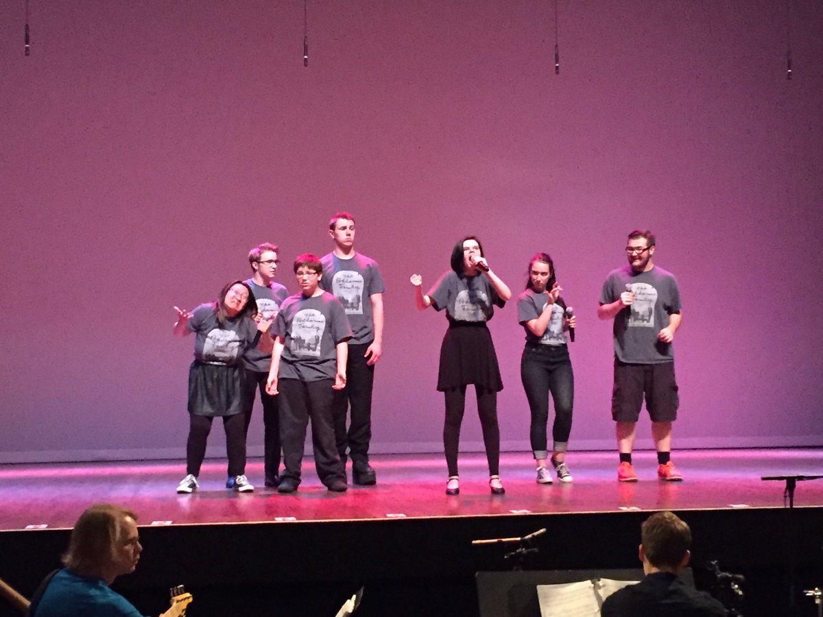 parkchoir's tweet photo. "The Addams Family" cast hit the big city today for Spotlight rehearsal at the State Theater ... They are ready for Tuesday night! https://t.co/5HnSaJYqwj