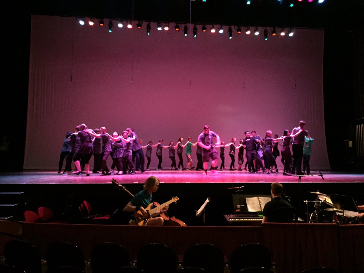 parkchoir's tweet photo. "The Addams Family" cast hit the big city today for Spotlight rehearsal at the State Theater ... They are ready for Tuesday night! https://t.co/5HnSaJYqwj