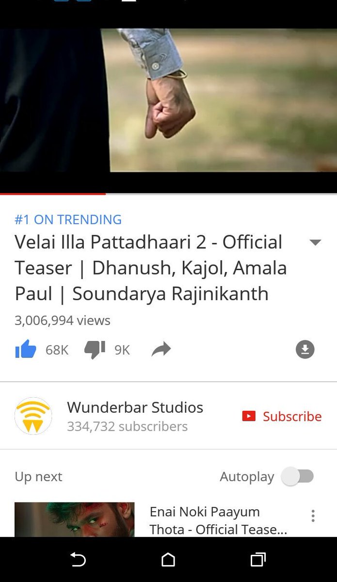 dhanush_nandha's tweet photo. #Vip2Teaser hits #3MillionViews with #68K likes in 3days !!
@dhanushkraja @soundaryaarajni @WunderbarFilms_ @vinod_wunderbar https://t.co/0KbvZNmcLp