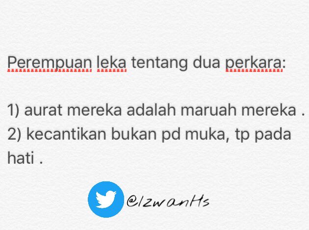 KhalifahMedia's tweet photo. Perkara yg #Perempuan selalu lupa, alpa &amp; leka. bukan nk kecam. tak salahkan saling mengingatkan dalam kebaikan? 😊 https://t.co/PBVQq7T05T