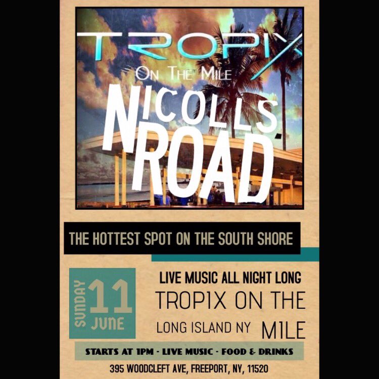 Nicolls Road (@nicollsroad) on Twitter photo We'll be at <a href="/TropixontheMile/">Tropixonthemile</a> **TOMORROW** from 1-5PM! The weather is going to be spectacular—come out and enjoy it with us! #summertour2017 We'll be at <a href="/TropixontheMile/">Tropixonthemile</a> **TOMORROW** from 1-5PM! The weather is going to be spectacular—come out and enjoy it with us! #summertour2017