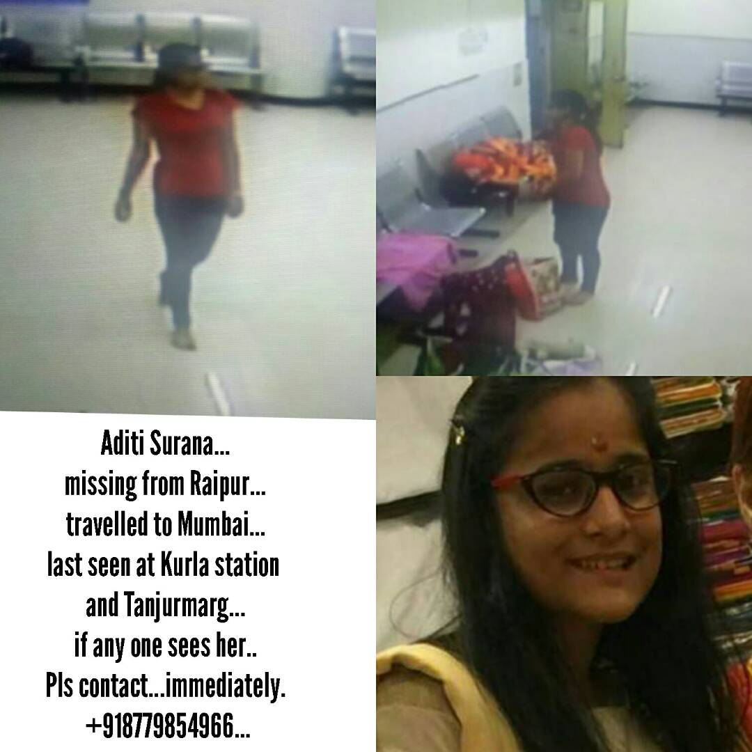 Urgent help! My friends cousin is missing. Last seen in Mumbai. If any one spots her call +918779854966