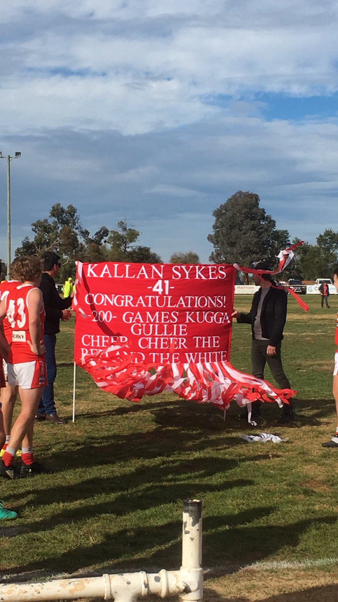 Congratulations to kug on his 200th. More importantly it was nice of his mates <a href="/nmortimer6/">nmortimer</a> and <a href="/powelly09/">Luke Powell</a> to make a banner and chair him off