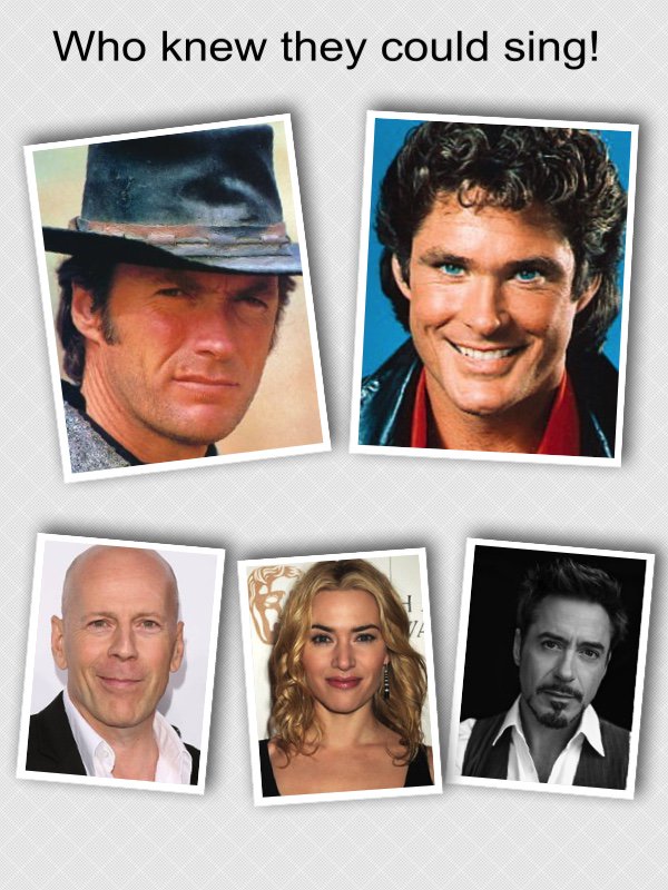 SwindonRadio's tweet photo. Did you know all these actors have released music?Join @TweetsByLiam at 2pm today to find out more! #WhoKnewTheyCouldSing #OrCanThey #TuneIn https://t.co/wGOFoTxPBc
