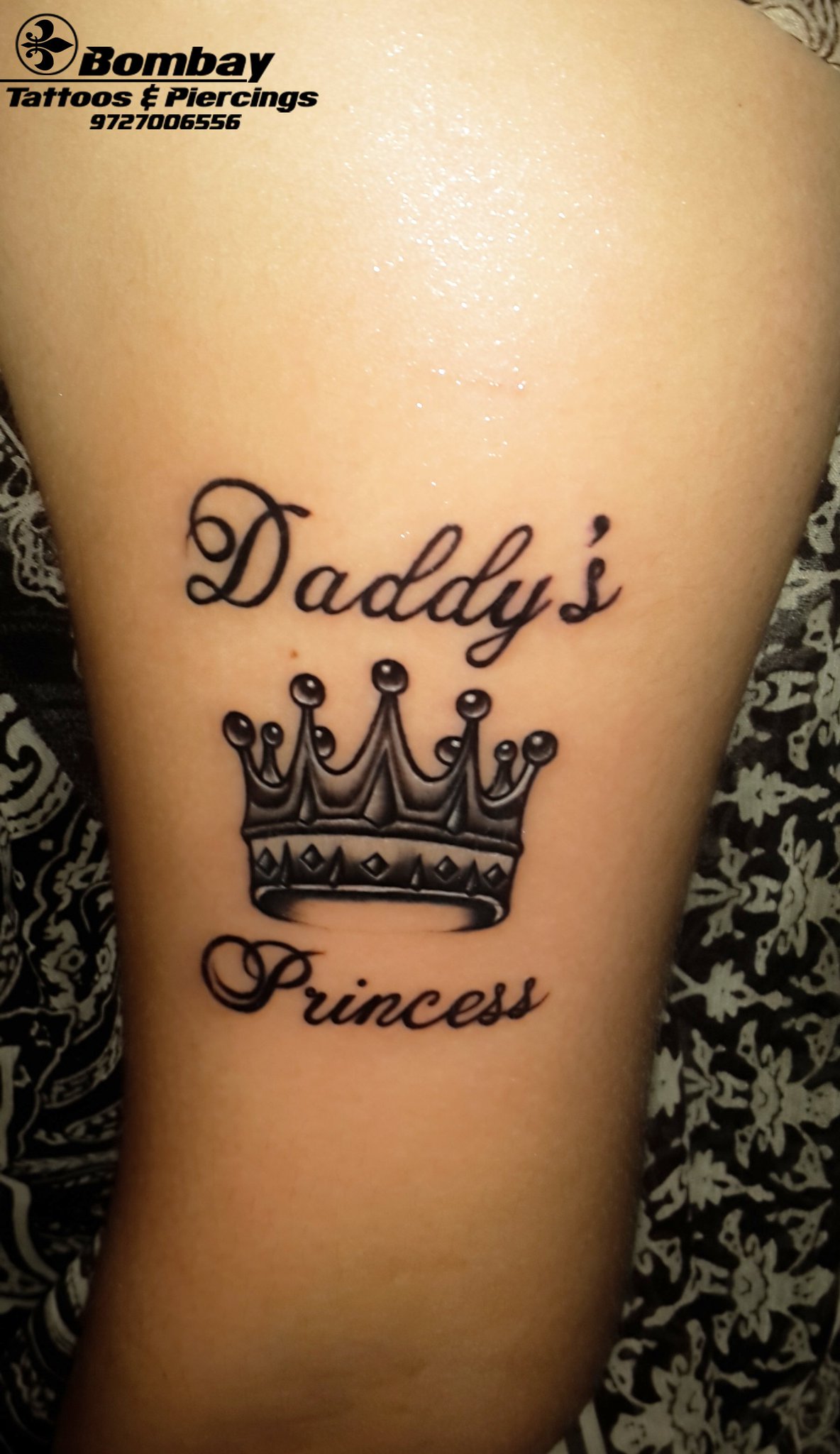 Tattoo uploaded by Hima Nishtala  Script Tattoo  Daddys Little Princess   Tattoodo