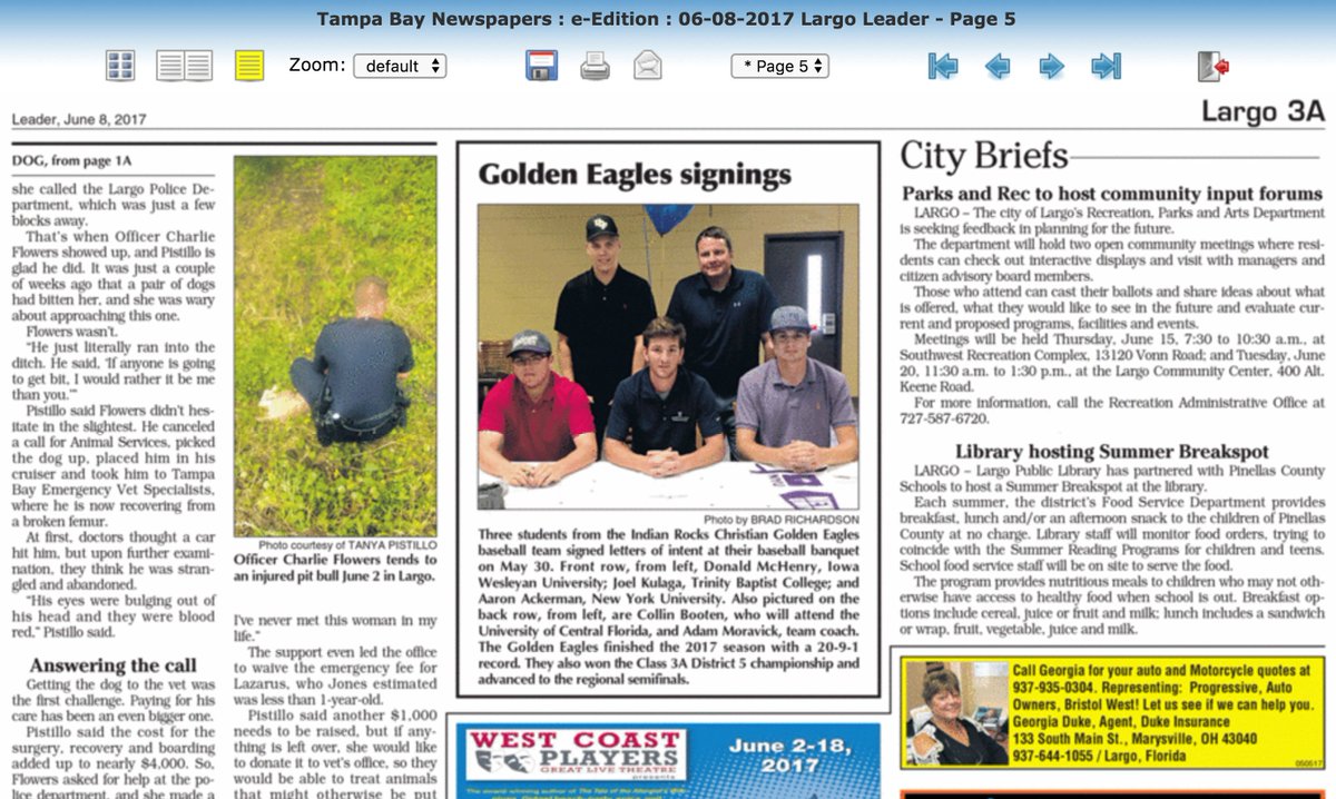 BradKRicha88's tweet photo. Be sure to pickup a #LargoLeader this week. @IrcsBaseball @aaronackerman10 @Donholio1 @jmku9 @bootenc & @moravick22 during βΎοΈ #SigningDay. https://t.co/So4ZYPh9y7