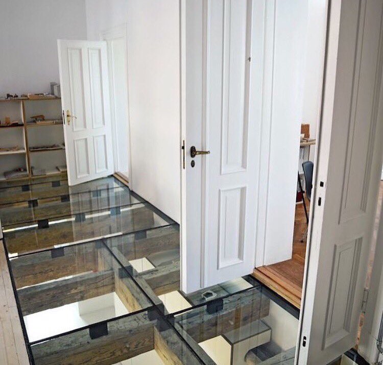 tradectory's tweet photo. Would you have this glass floor with exposed joists in your home!
#floor #flooring #glass #tradectory https://t.co/Il5cwx8e3G