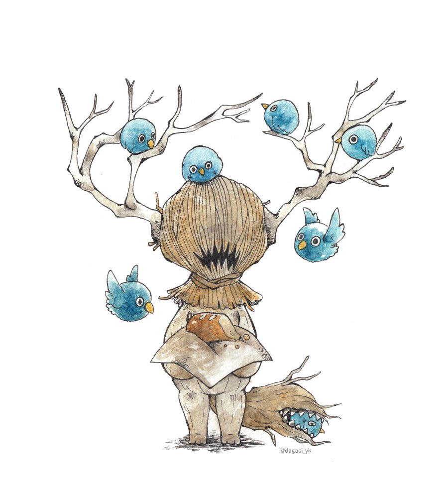 「止まり木の怪物 」|ゆ菓子@かわいいキメラのイラスト