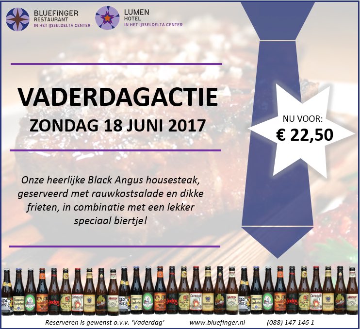 Rest_Bluefinger's tweet image. Speciaal voor alle stoere vaders! #aanbieding #vaderdag #restaurant