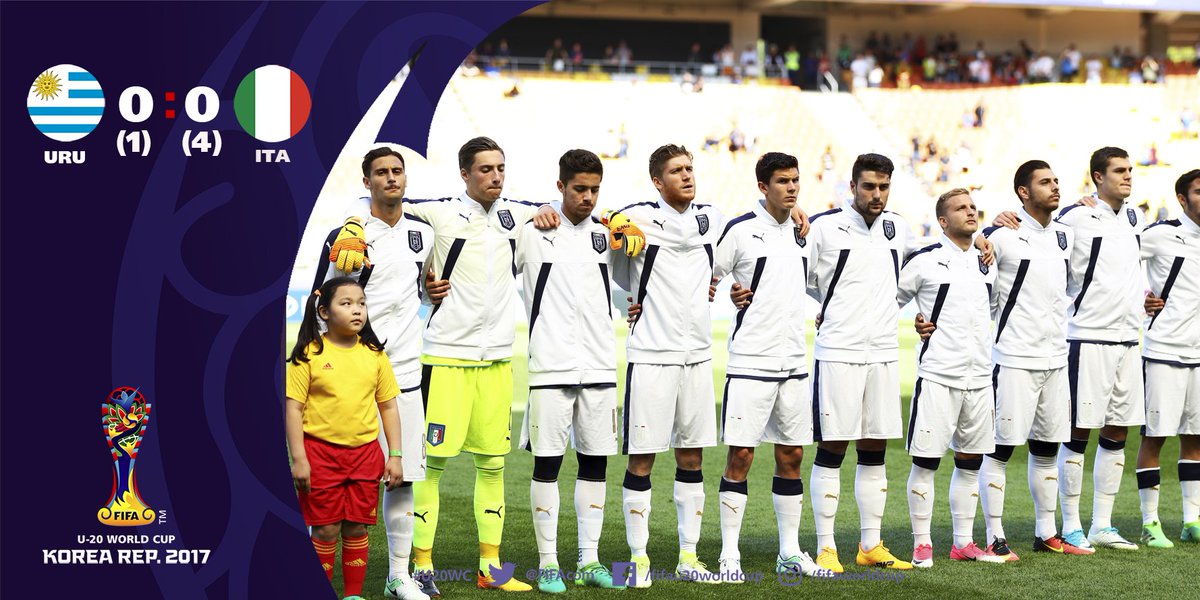 FIFAcom's tweet photo. #U20WC | FT
✅🇺🇾
✅🇮🇹
✅🇮🇹
❌🇺🇾
❌🇺🇾
✅🇮🇹
✅🇮🇹
Italy win on penalties and finish in third place! https://t.co/dozQqHgyfR