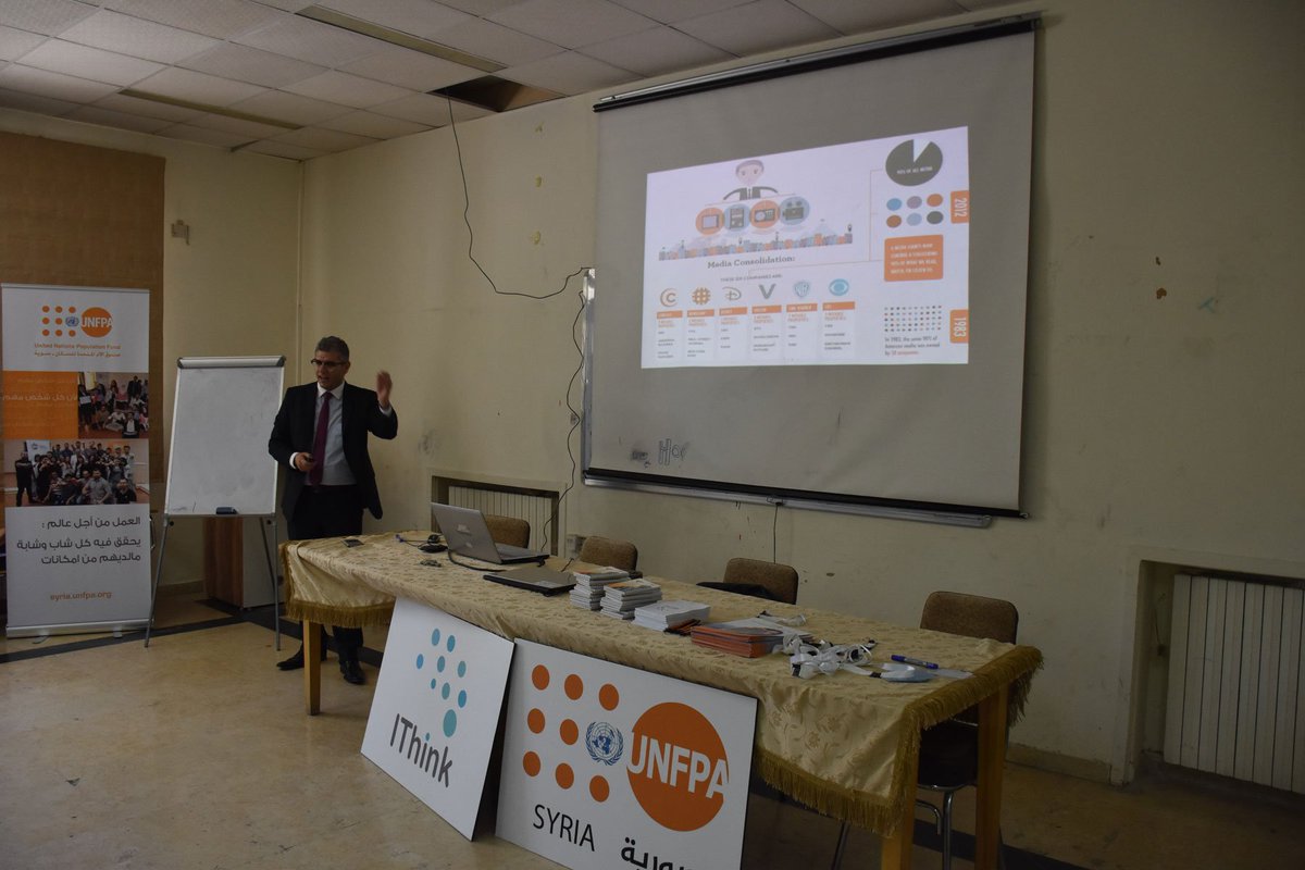 UnfpaSyria's tweet photo. Providing #Syrian #youth the needed tools to create their own E-#platforms. We are making a change by investing in #young people! https://t.co/cOzKsB8XTb