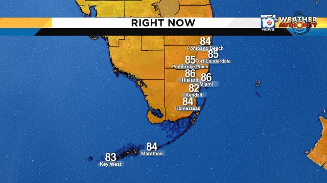 Good Sunday morning! Temps in the mid 80s right now across South Florida #warm #humid #Flwx https://t.co/9C9oU60Rk7