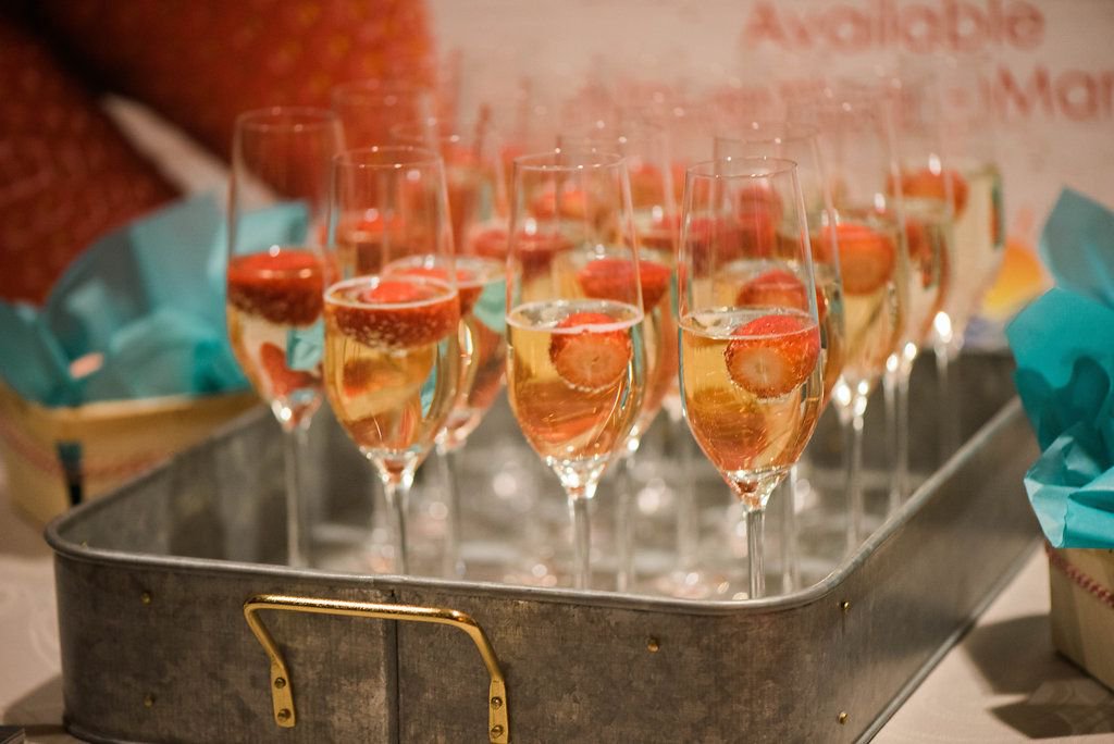 Our favorite use for frozen #FLStrawberry? Chilling our glasses of champagne! Have you ever tried it?