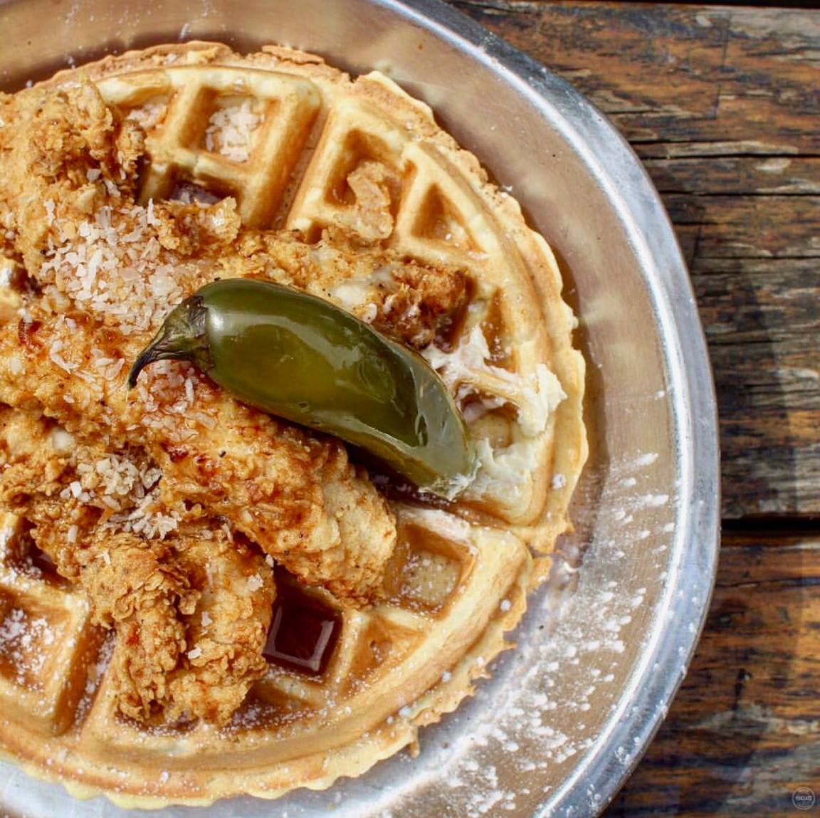CS_TF's tweet image. Our Chicken &amp;amp; Coconut Waffles walk the delicious line between savory and sweet! Try some for brunch today!

📸: IG: phileats_