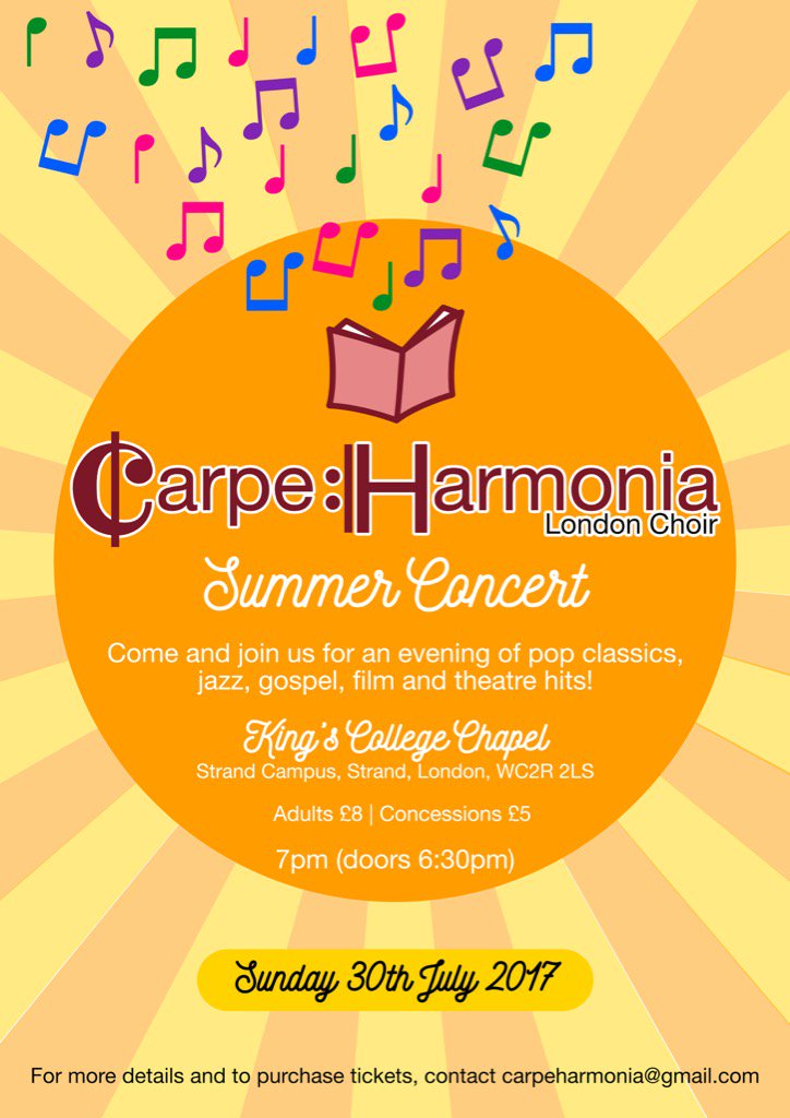 CarpeHarmonia's tweet photo. Summer Concert Announcement! July 30th 7pm Tickets £8 https://t.co/vyWYzf5PO5