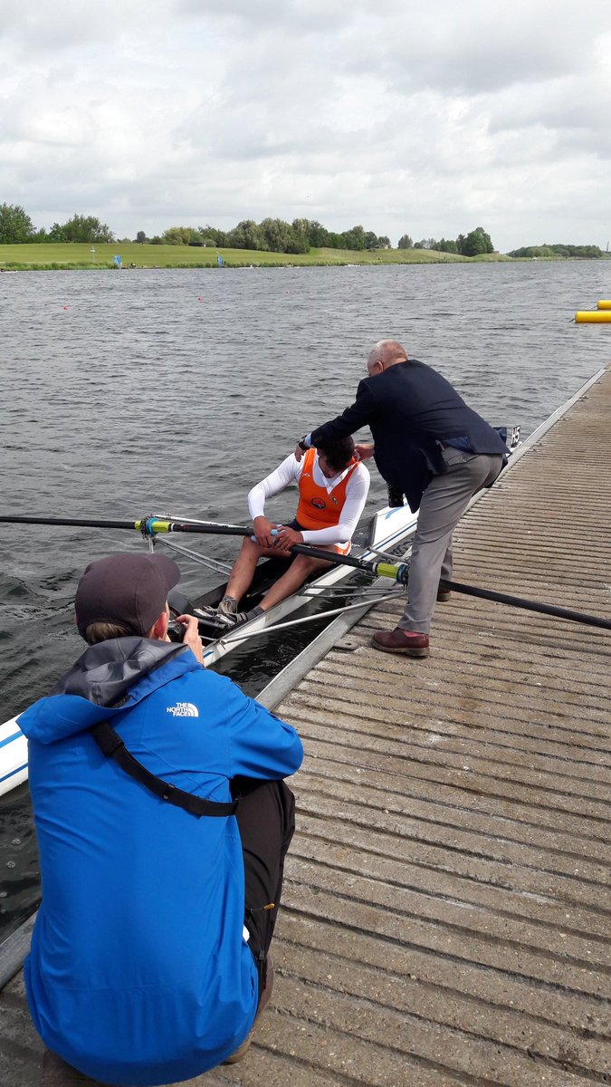 Exhausted but triumphant, Alessio Cardella, winner of NCA-C.1x band 3 <a href="/BritishRowing/">British Rowing</a> #BRMC17