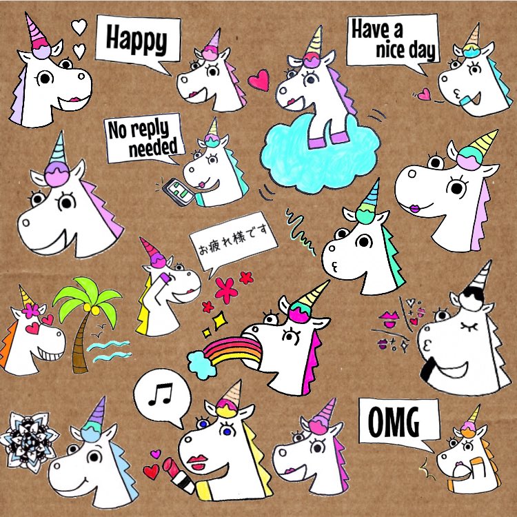Yurry Line絵文字販売中 今日は1作目のlineスタンプ Hello Unicornを販売した日から 2年経った記念日です Lineスタンプ ラインスタンプ ユニコーン ハローユニコーン Linesticker Hellounicorn Cute T Co Cusvjq9r
