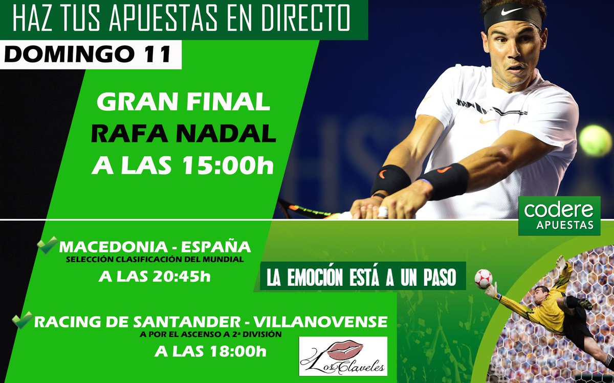 Hoy en Los Claveles y Codere APUESTAS...🎾⚽️