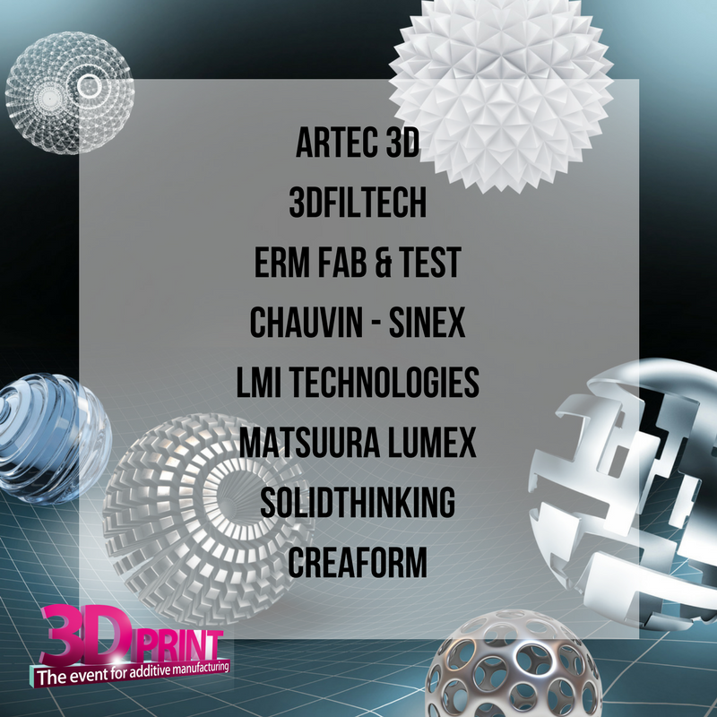 salon_3DPRINT's tweet photo. Ils nous rejoignent sur #3DPrint : retrouvez-les du 13 au 16 juin à Lyon Eurexpo ! @ERMFabTest @lmi3d @Matsuura_UK @solidThinking @Creaform https://t.co/URFSWm3tG4