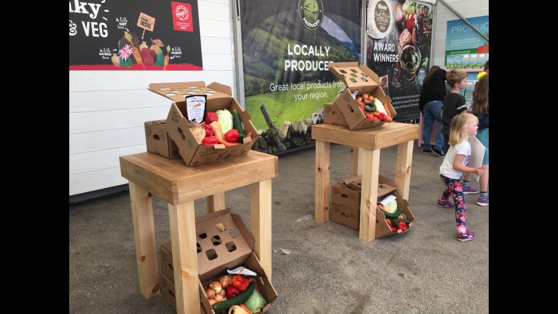 AsdaSustainable's tweet photo. Stands looking incredible  at @RhubarbTFS today. Games and fun for all the family @OpenFarmSunday #fruit #british #delicious #ofs2017 https://t.co/DybEoFzB8n