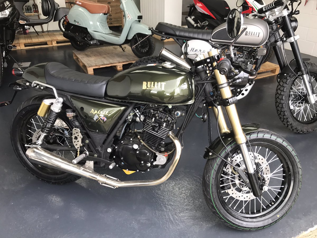 CornwallCarShop's tweet image. New Cafè Racers have landed! Brand New 125cc Bullit Spirit only £2399 with 2 years warranty.